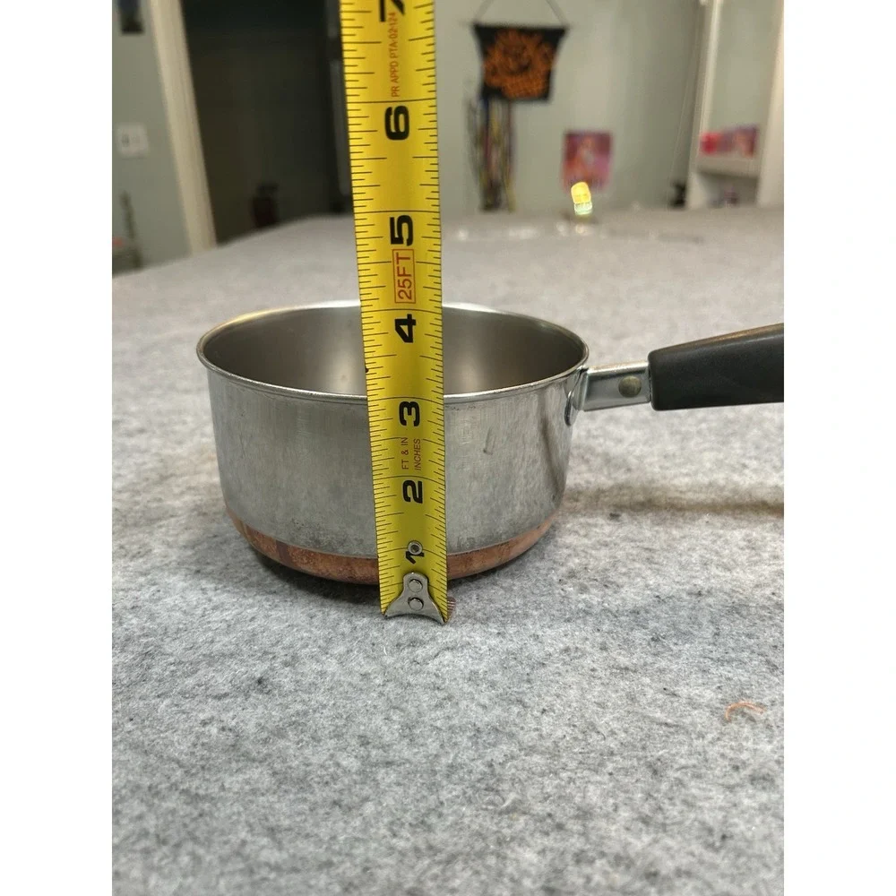 1801 Revere Ware 1 Quart Qt  Saucepan Copper Bottom USA 👉 No Lid👈